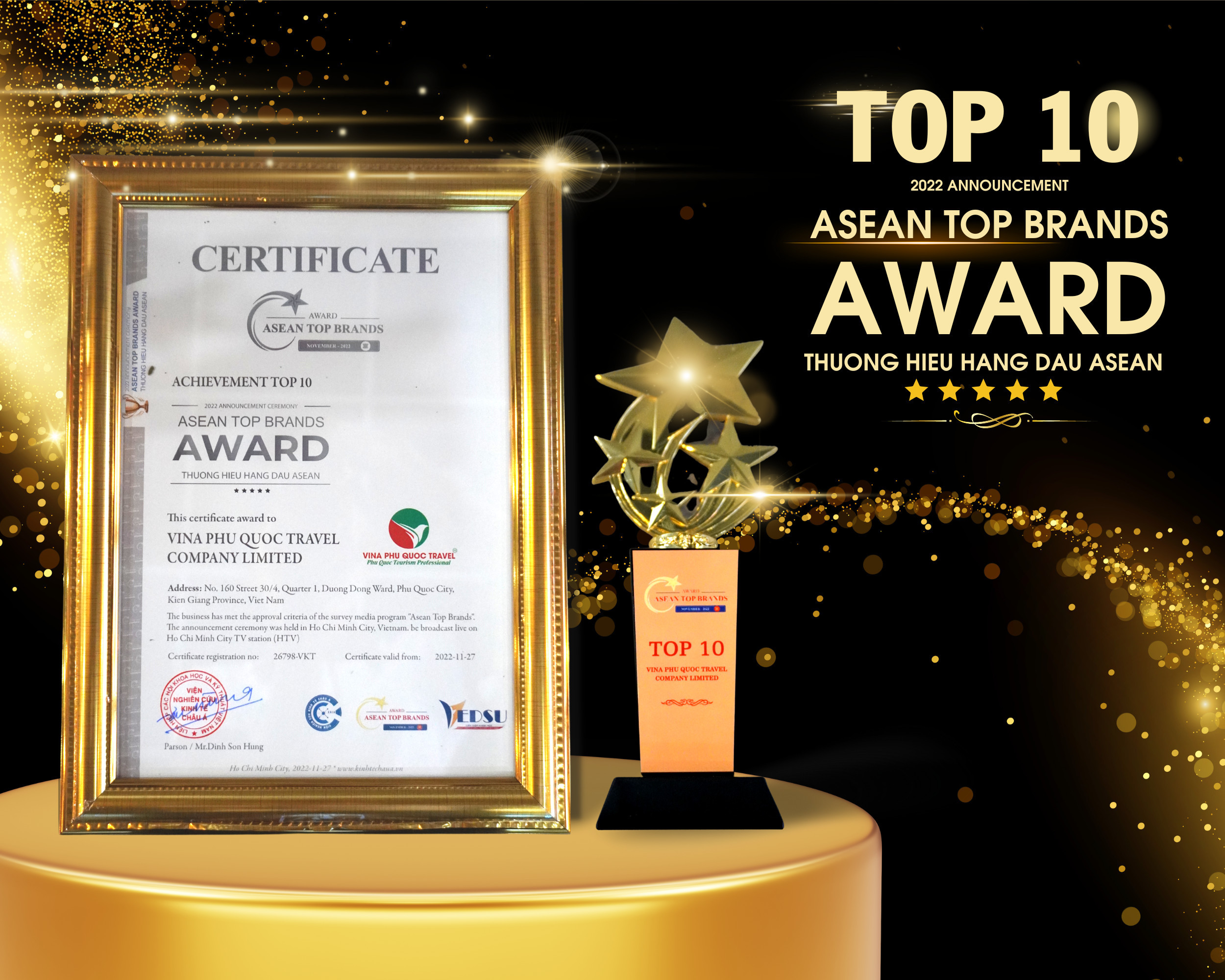 Chứng nhận giải thưởng của Vina Phú Quốc Travel  - z3917790097347-3-964 - Vina Phú Quốc Travel nhận danh hiệu Thương hiệu hàng đầu ASEAN 2022