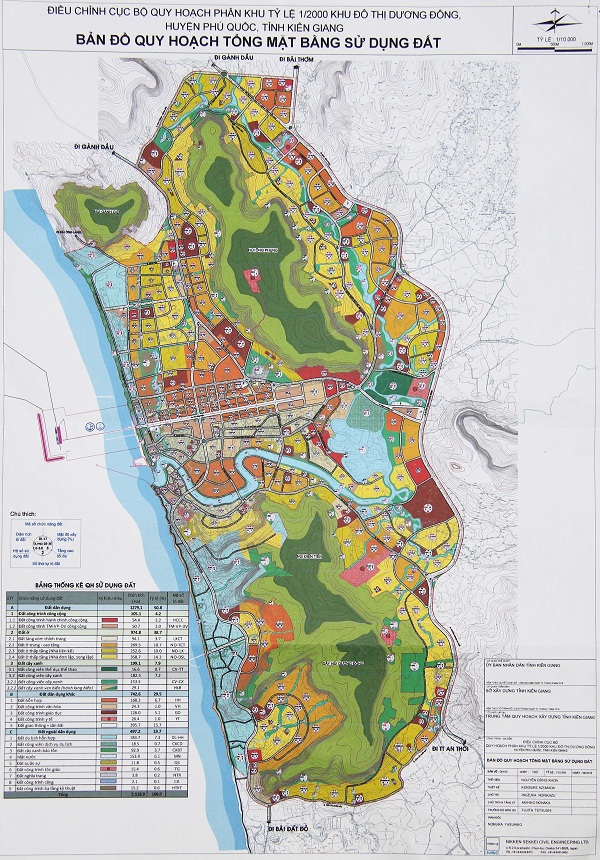 Bản đồ quy hoạch thị trấn Dương Đông Phú Quốc