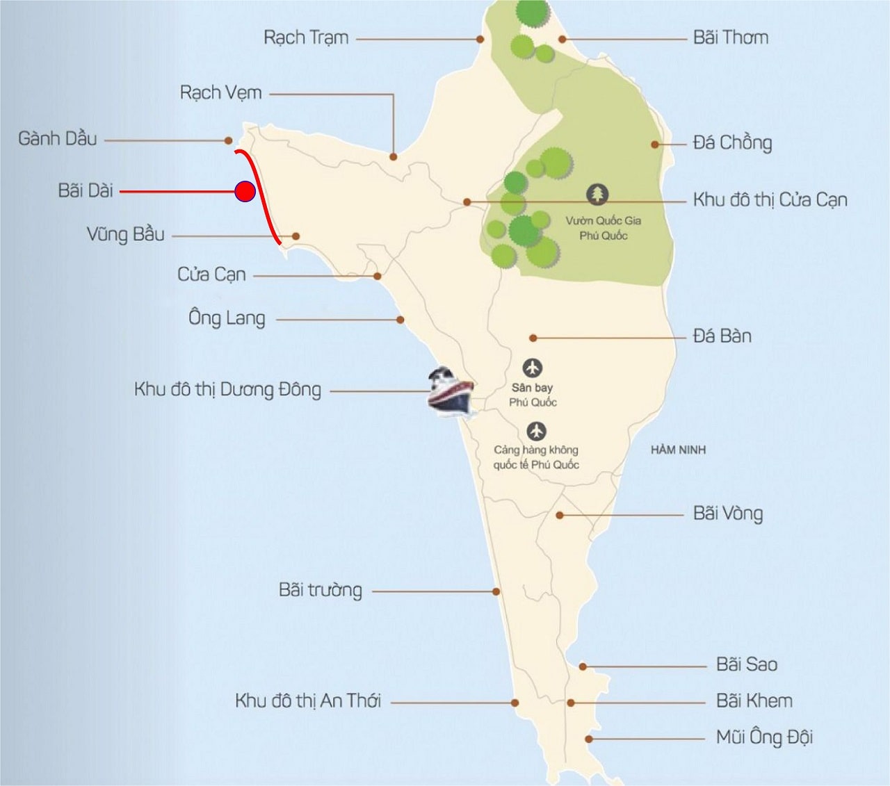 Vị trí Bãi Dài Phú Quốc - WikiPhuQuoc